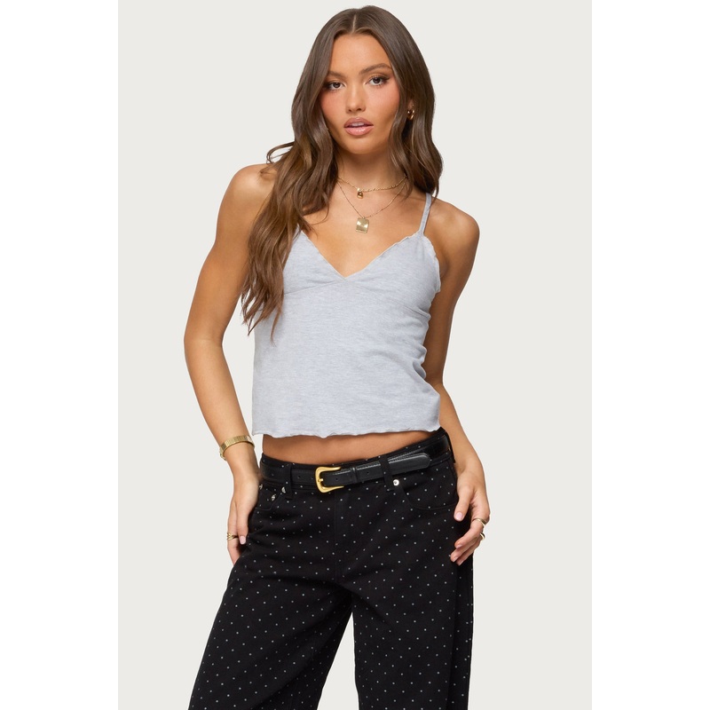 Glendon Babydoll Top GRAY-MELANGE XS