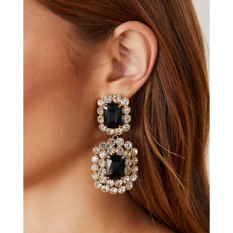 Monroe Drop Earrings Black O/S
