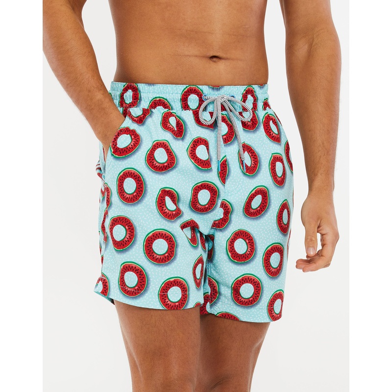 Turquoise Watermelon Print Swim Shorts Turquoise S