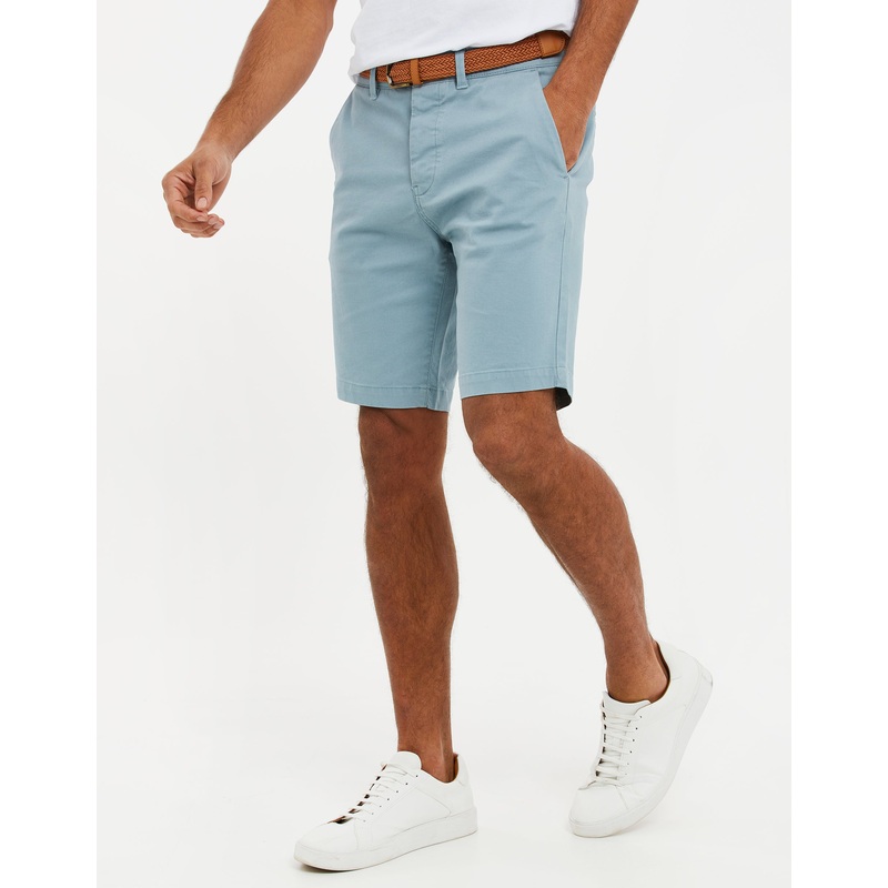 Duck Egg Blue Belted Chino Shorts Duck Egg Blue 30