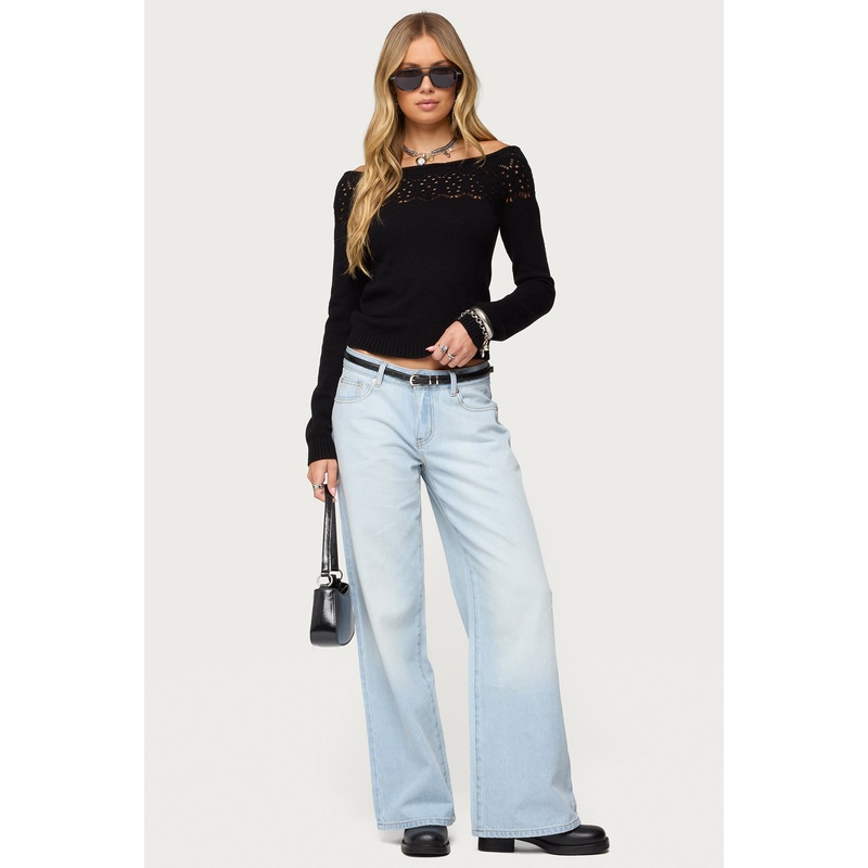Magda Low Rise Acid Wash Jeans LIGHT-BLUE XS