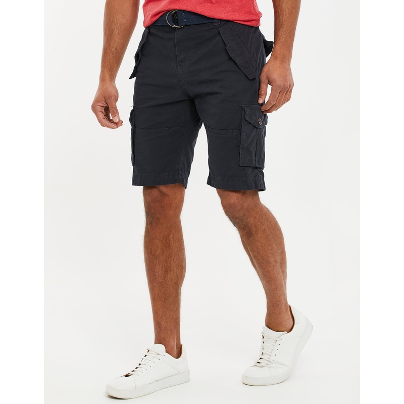 Navy Belted Cargo Shorts Navy 30