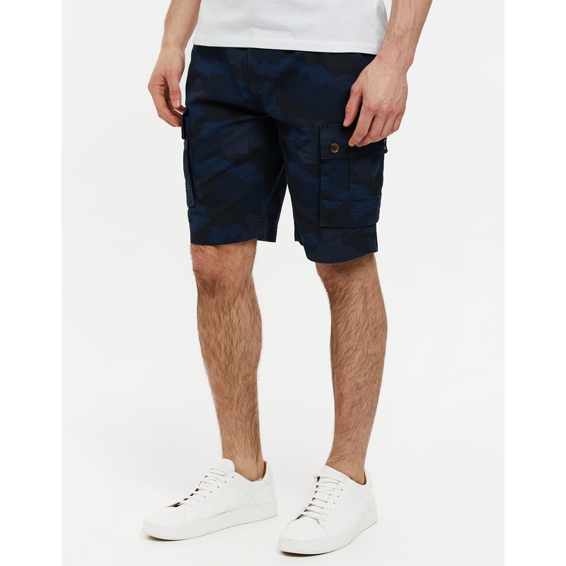 Navy Camo Cargo Shorts Navy 30