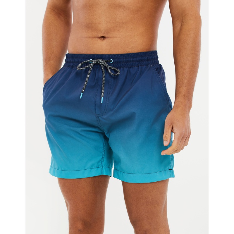 Aqua Blue Ombr Swim Shorts Aqua Blue S