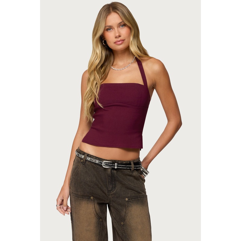 Dara Halter Top MAROON XS