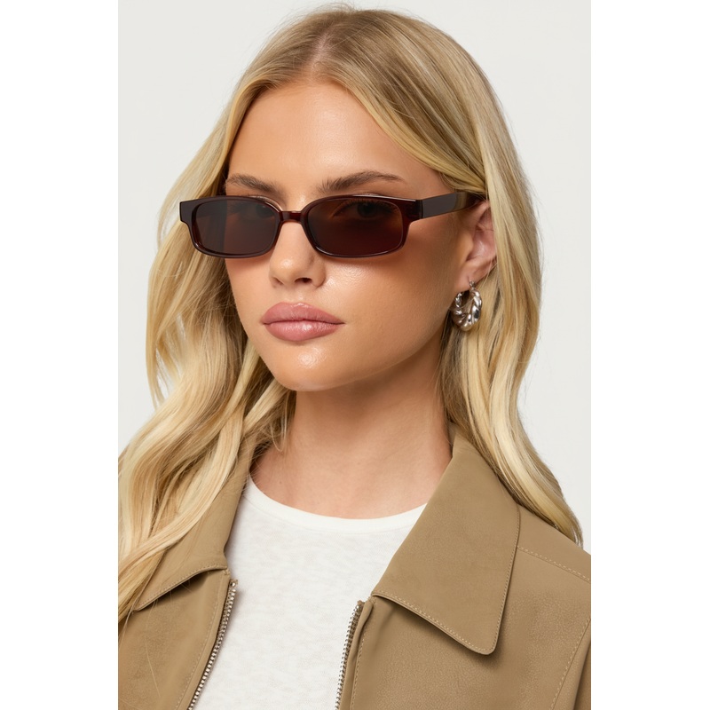 Keeley Rectangle Sunglasses BROWN OS