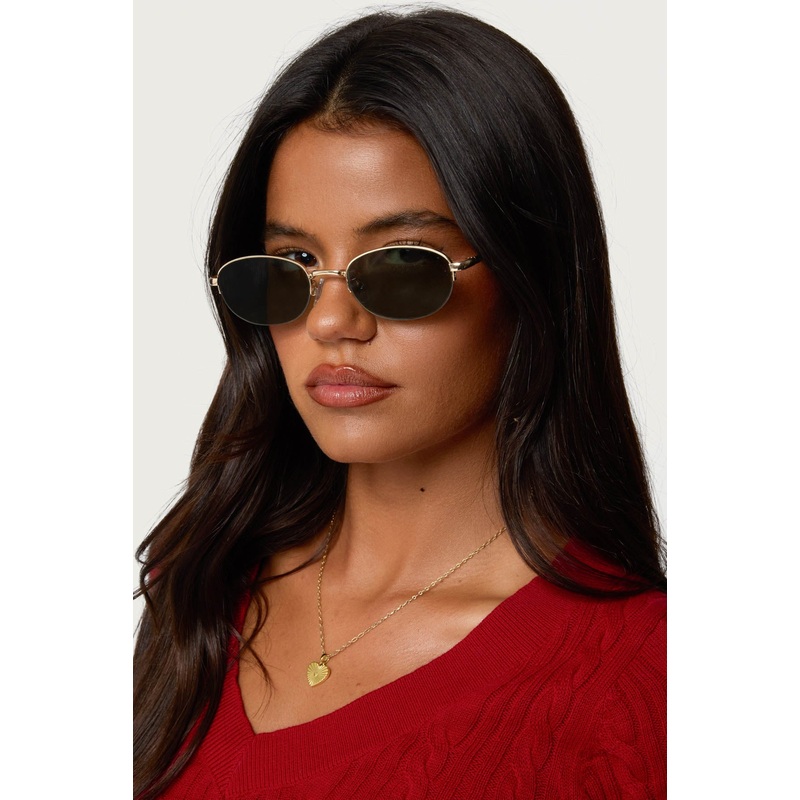 Luella Round Metal Sunglasses GOLD OS