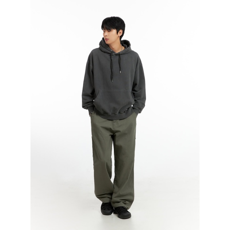 Men’s Wide Fit Cotton Pants (Dark Green) IG402 Dark green M