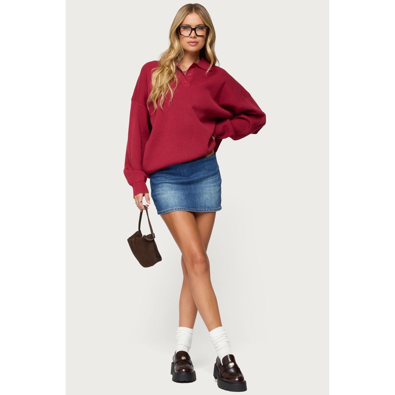 Archie Stretchy Denim Mini Skort BLUE XS