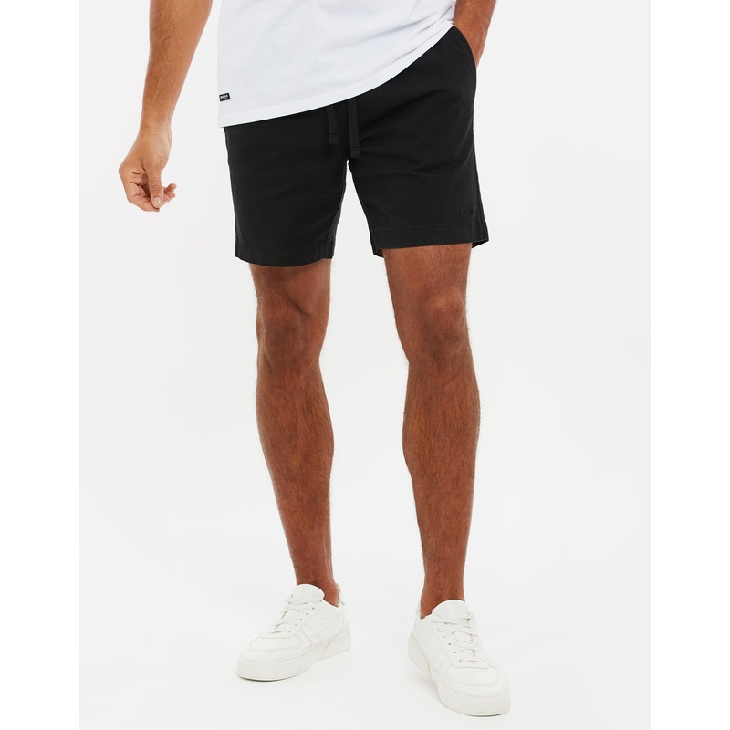 Black Jogger Style Chino Shorts Black S