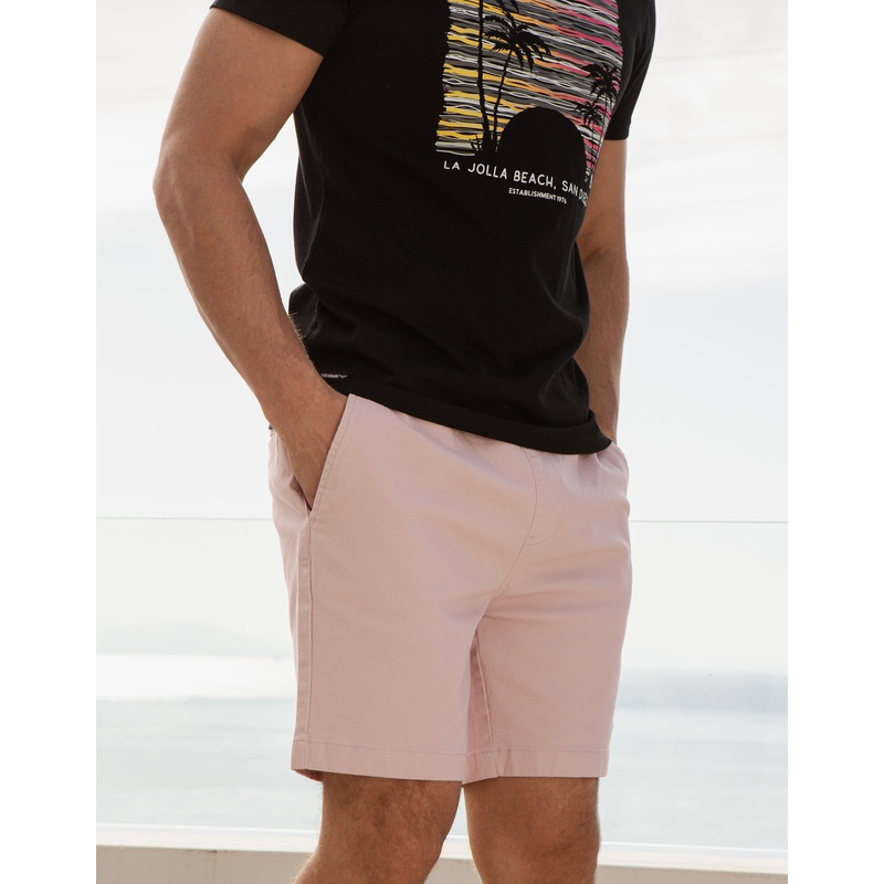 Dusky Pink Jogger Style Chino Shorts Dusky Pink S