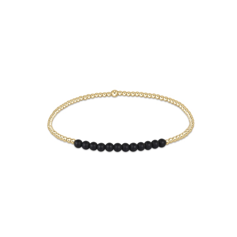 enewton  Bliss Gold 2mm Bead Matte Onyx Bracelet