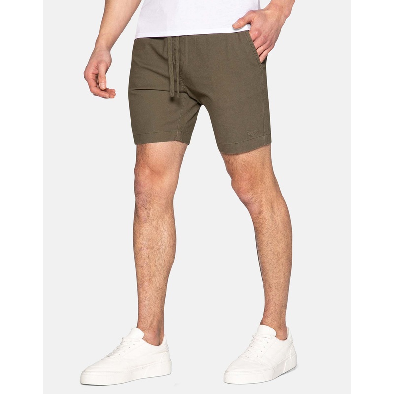 Khaki Green Jogger Style Chino Shorts Khaki Green S