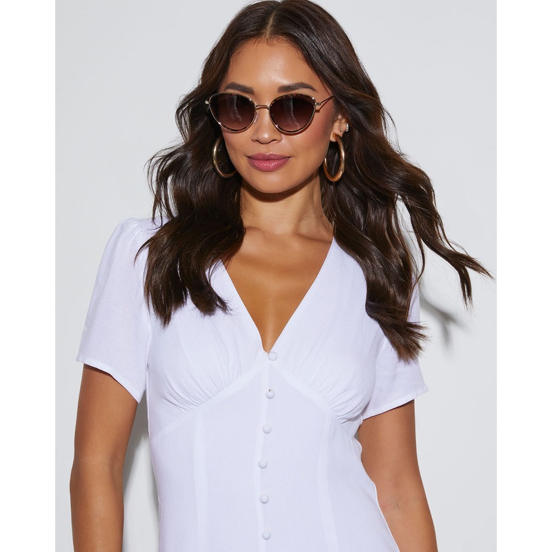 Milly Aviator Sunglasses With Trim Tortoise O/S