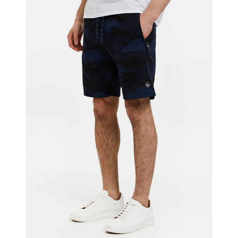 Navy Camo Sweat Shorts Navy S