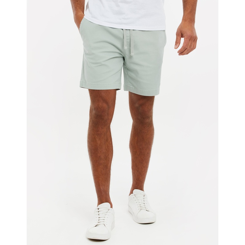 Sage Green Jogger Style Chino Shorts Sage Green S
