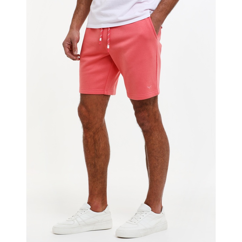 Coral Pink Fleece Shorts Coral Pink S
