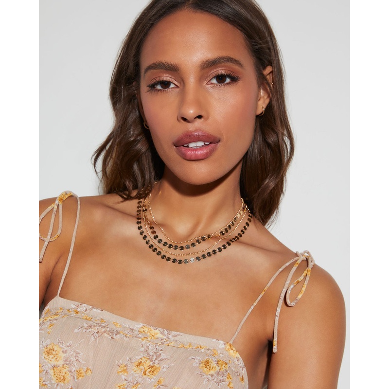 Zariah Layered Necklace Gold O/S
