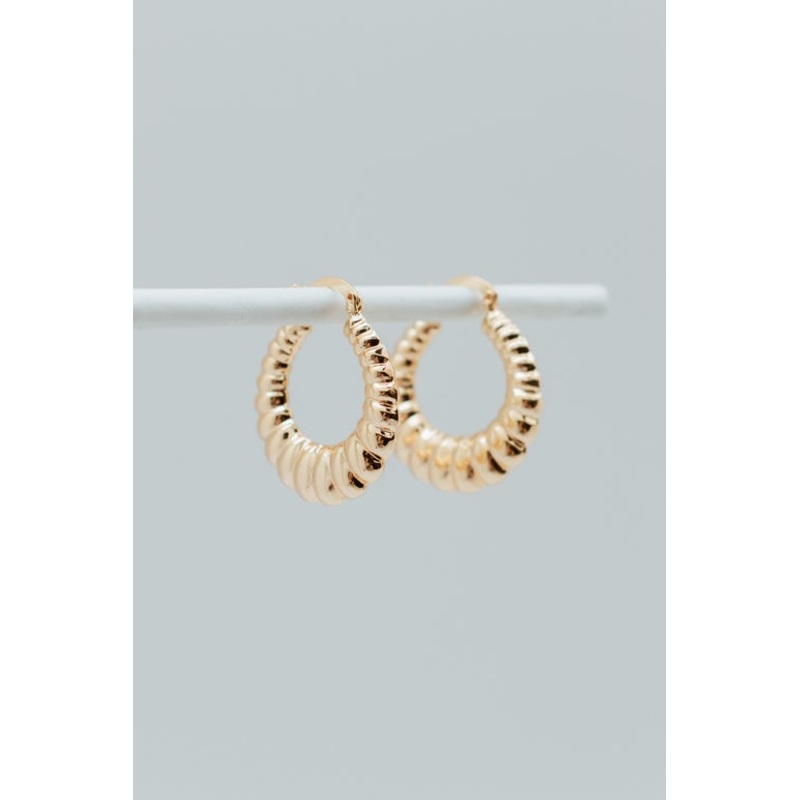 18K Gold Plated Large Oyster Hinge Hoop Earrings – Gold