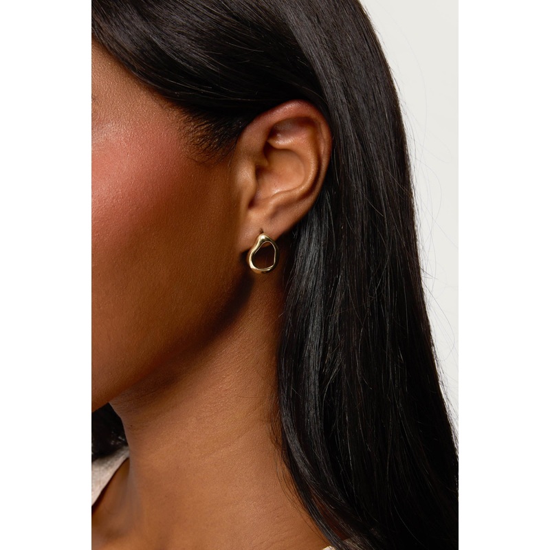 Abstract Stud Earrings GOLD OS