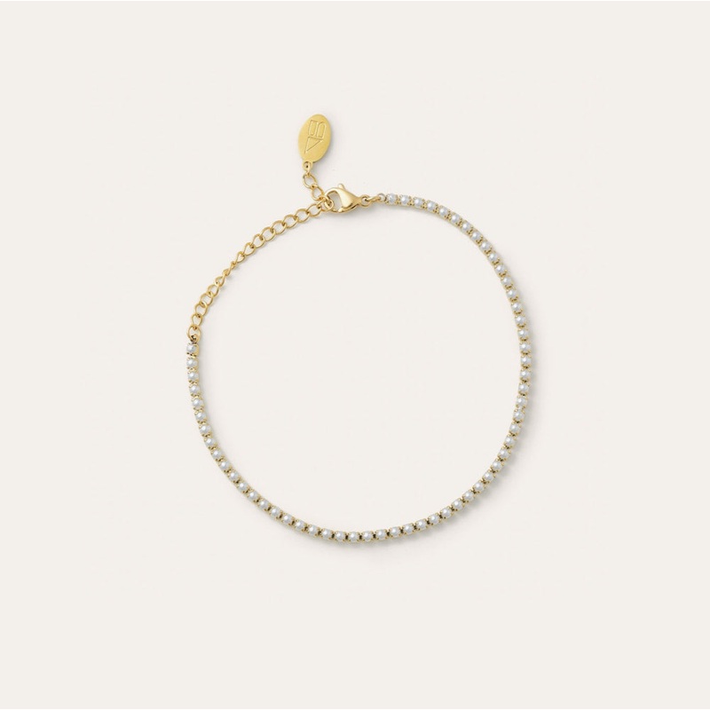 Nikki Smith Designs  Micro Gold Pearl Waterproof Bracelet