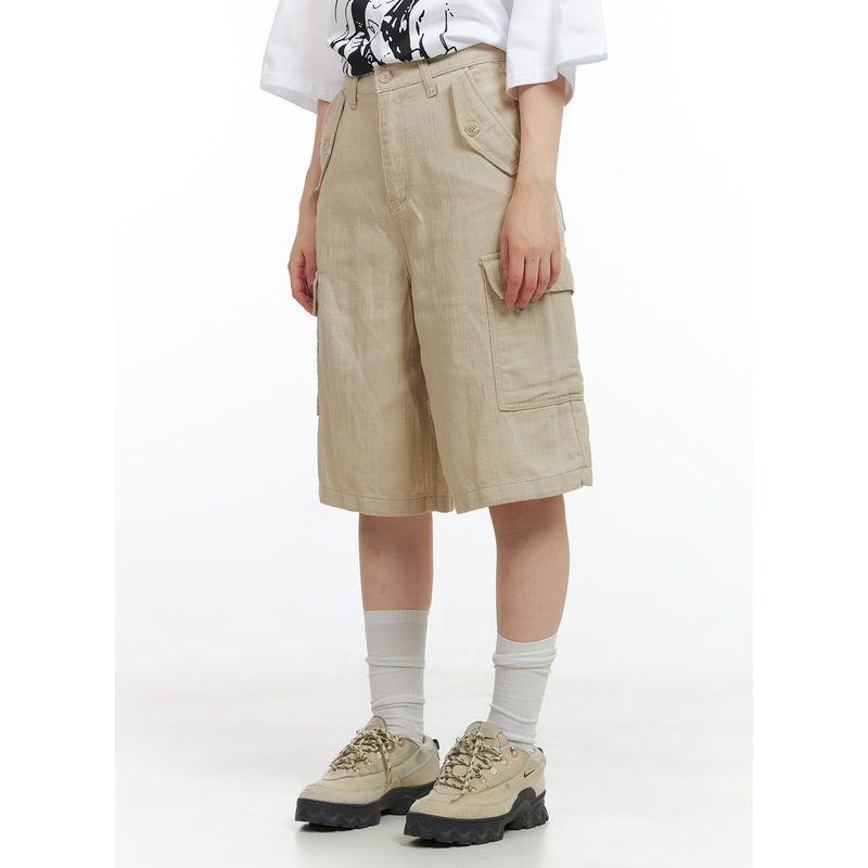 Cargo Midi Pants CG408 Beige S