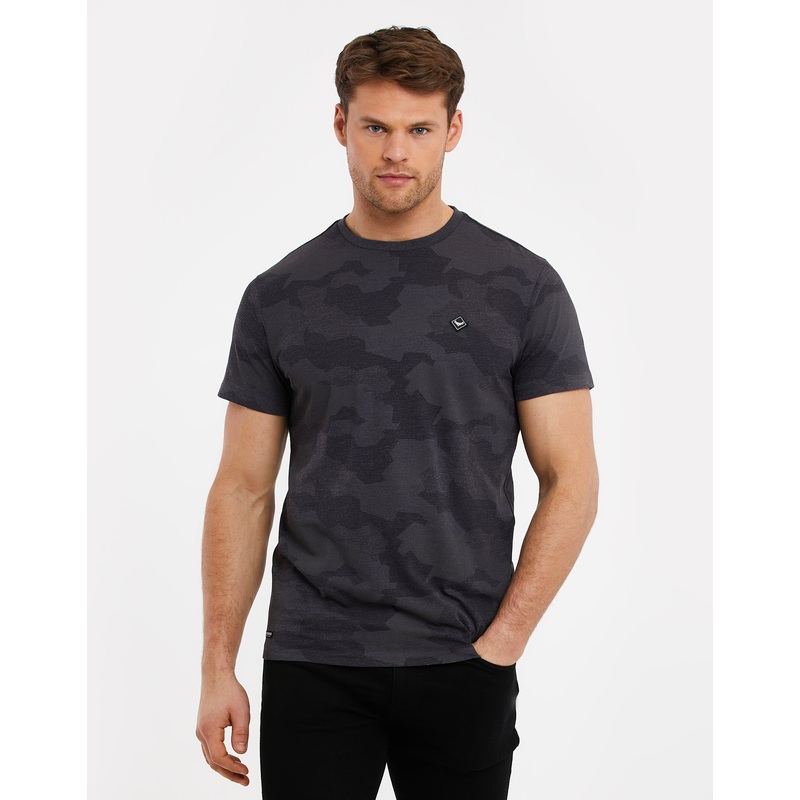 Charcoal Grey Camo Print T-Shirt Charcoal Grey S