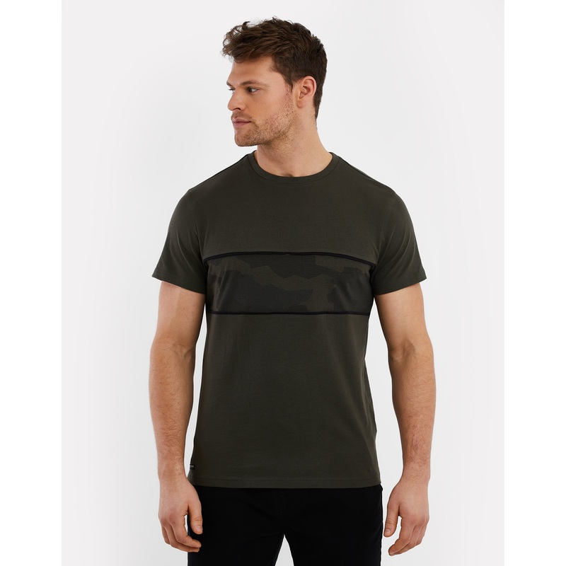 Dark Khaki Green Camo Stripe T-Shirt Dark Khaki Green S