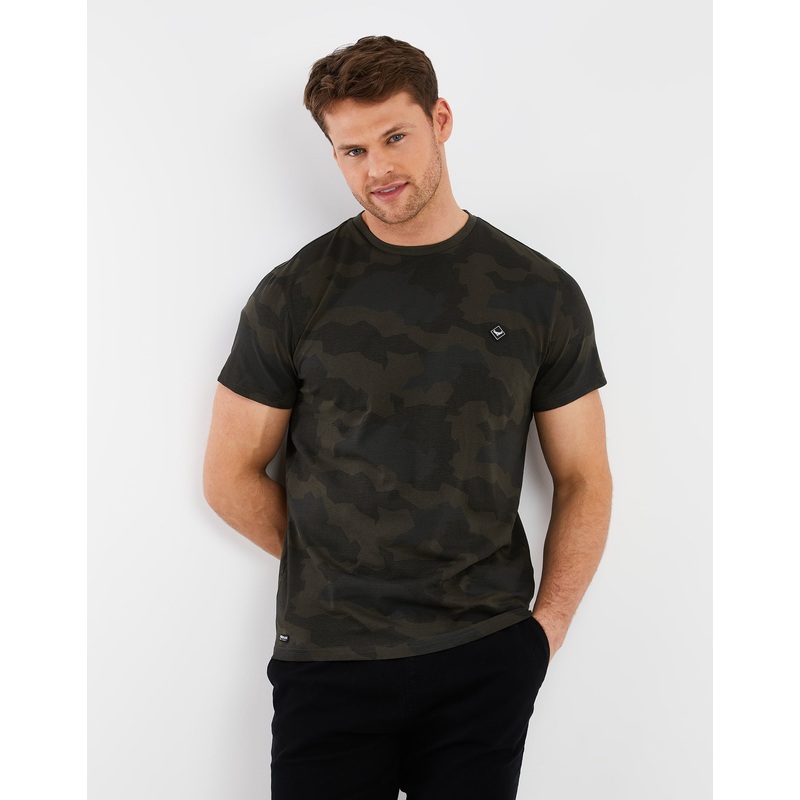 Khaki Green Camo Print T-Shirt Khaki Green S