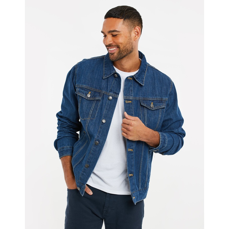 Mid Wash Blue Denim Jacket Mid Wash S