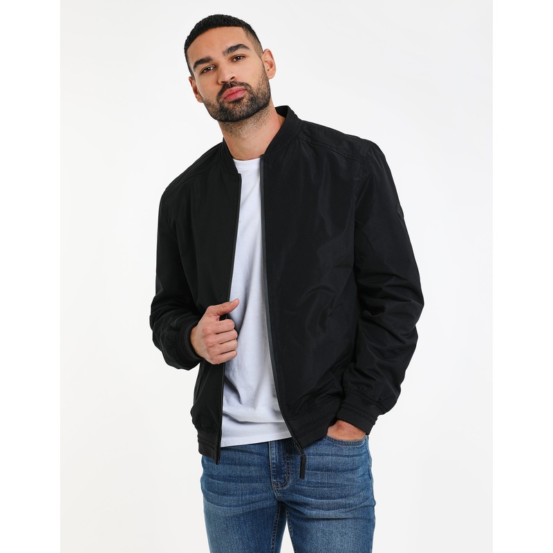 Black Lightweight Bomber Jacket Black S