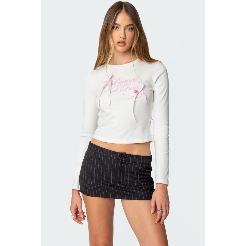 Damsel Long Sleeve T Shirt WHITE XS