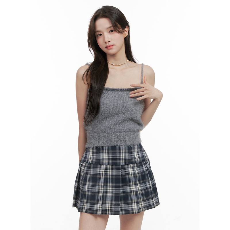 Fuzzy Knit Cami Top OG409 Gray S/M