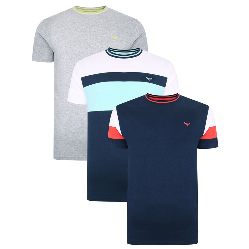 Grey-Blue Mix Sporty T-Shirts (3 Pack) Grey-Blue Mix S