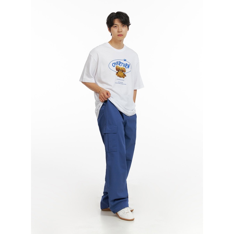 Men’s Loose Fit Cargo Pants IG409 Blue M