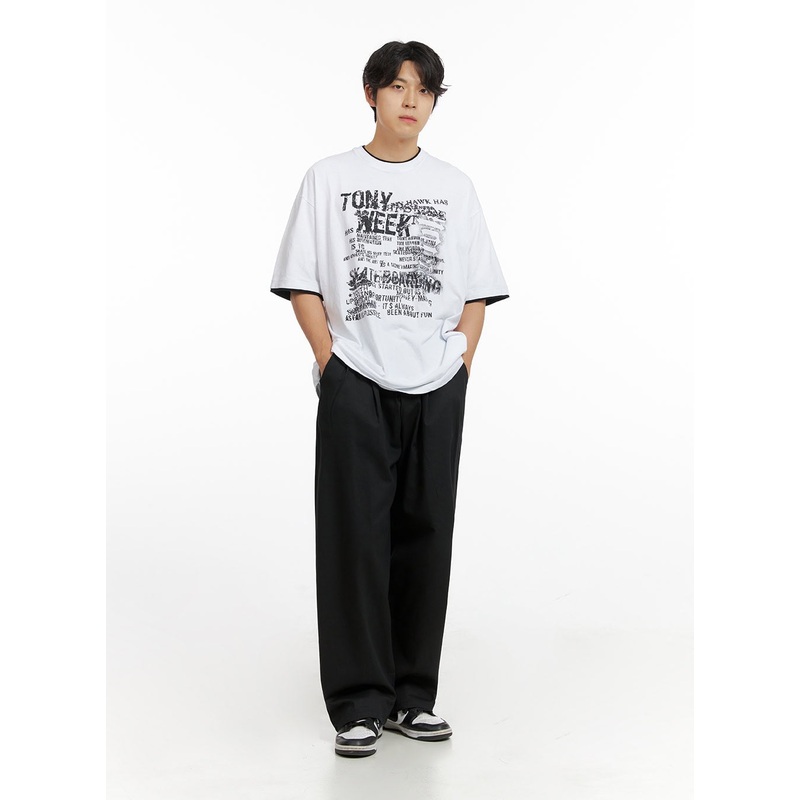 Men’s Wide Fit Pants IG409 Black M