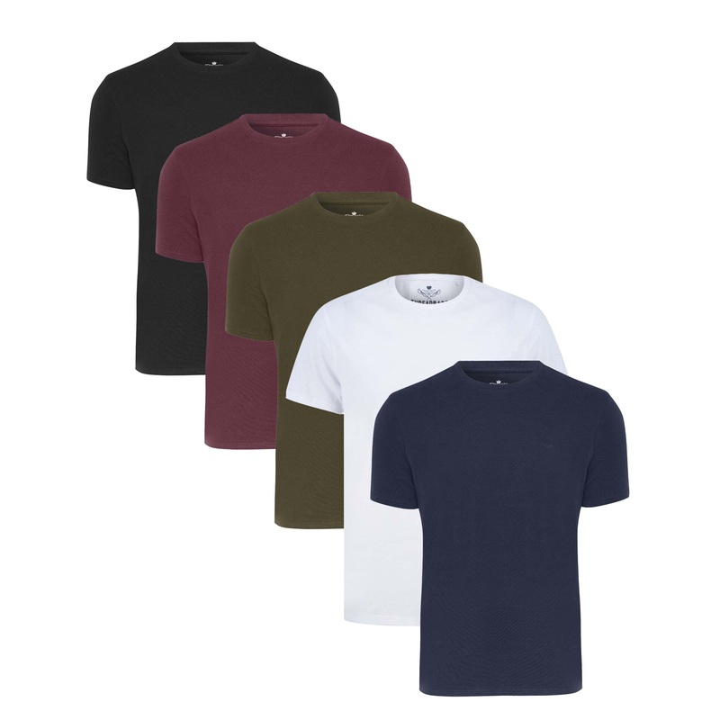 Multi Mix Cotton T-Shirts (5 Pack) Multi S