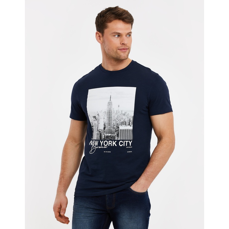 Navy New York Graphic Print T-Shirt Navy S