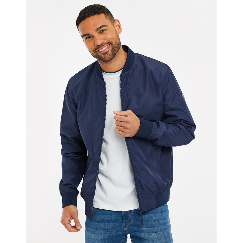 Navy Zip Up Bomber Jacket Navy S