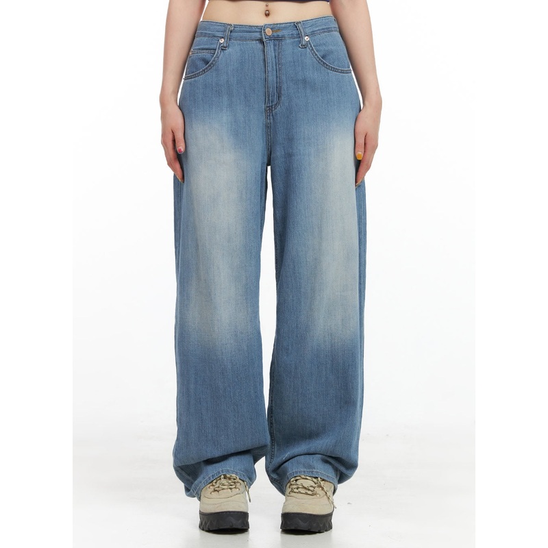 Nina Summer Washed Baggy Jeans CG409 Blue S