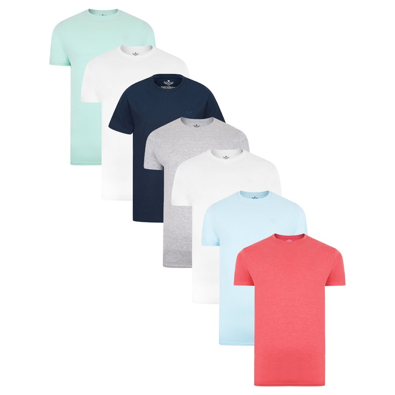 Pastel Cotton Rich T-Shirts (7 Pack) Multi S
