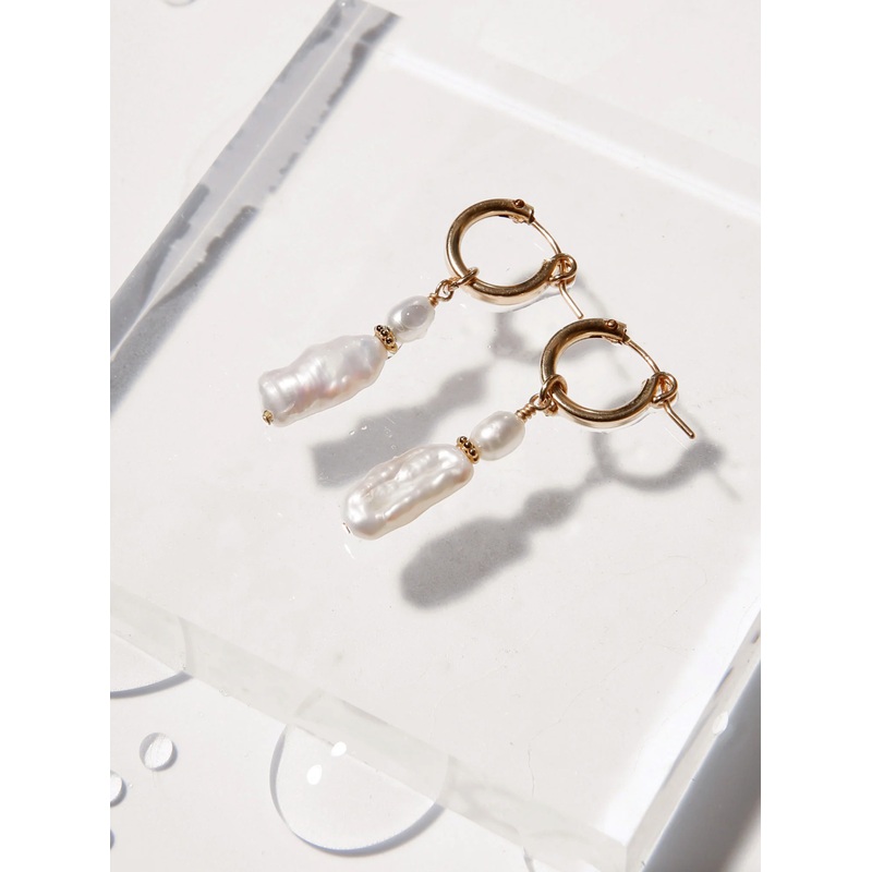 ABLE Freshwater Chunky Pearl Earrings Gold Filled