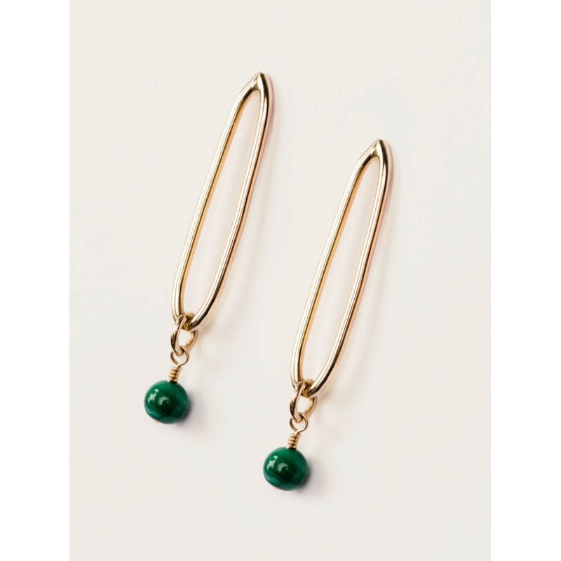 ABLE Malachite Drop Earrings Gold
