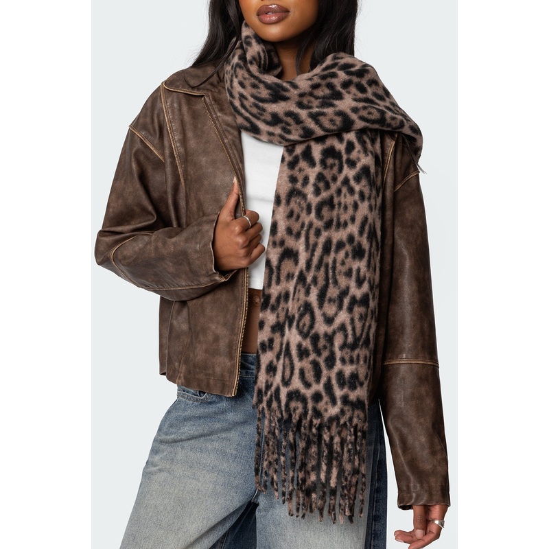 Chunky Leopard Scarf MIX OS