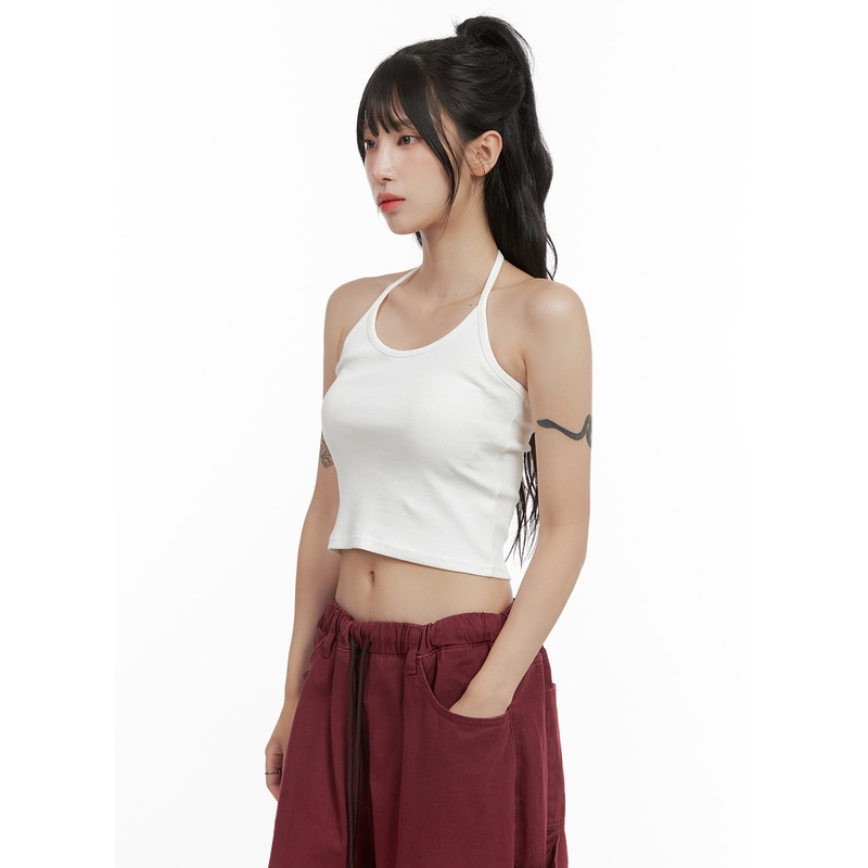 Cotton Halter Top CG420 White S/M