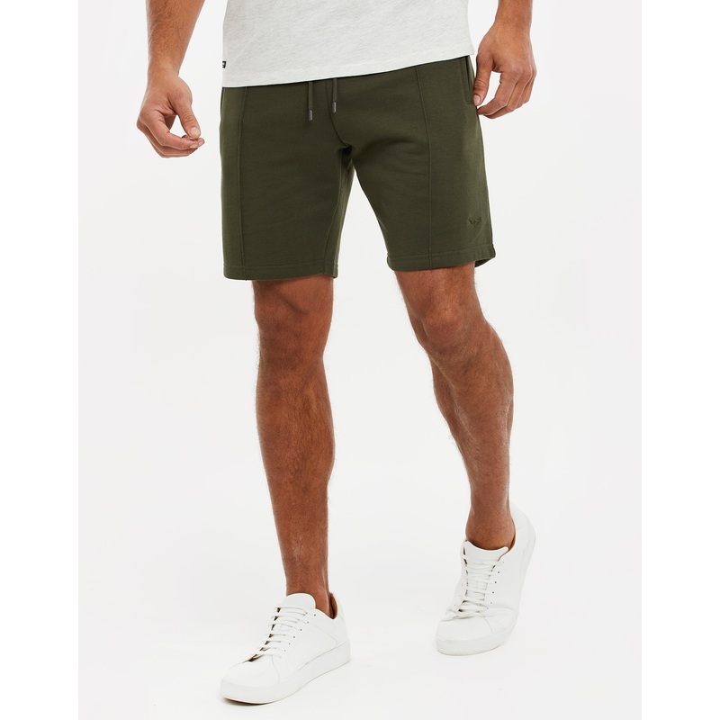 Khaki Green Fleece Sweat Shorts Khaki Green S