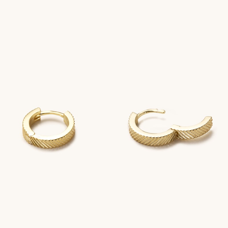 Nikki Smith Designs  Textured Gold Huggie Earrings