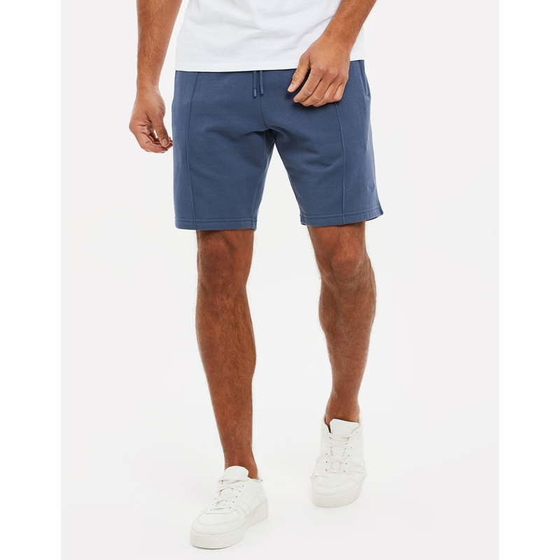 Demin Blue Fleece Sweat Shorts Denim Blue S