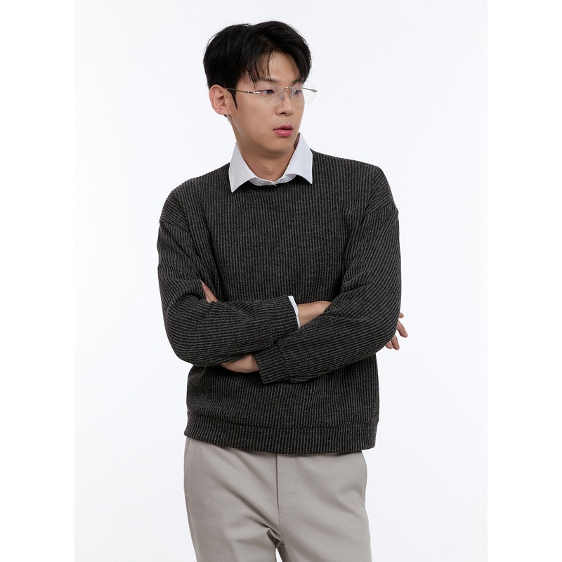 Men’s Cable Knit Sweatshirt IG427 Dark gray M