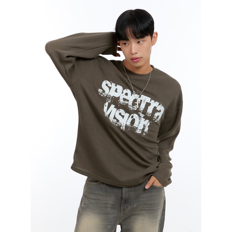 Men’s Graphic Long Sleeve Top IG422 Dark green M/L